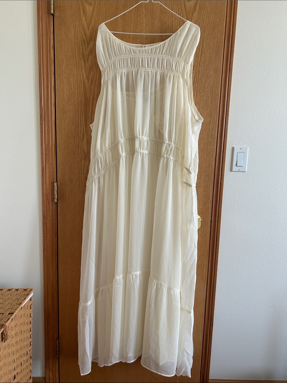 A New Day - Cream Sleeveless Maxi Dress with Smocked Bodice